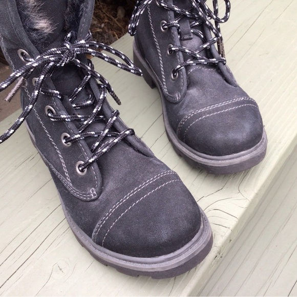 Roxy Tamarac  Furry Black Combat Women’s Boots Size 6.5 - Picture 3 of 10